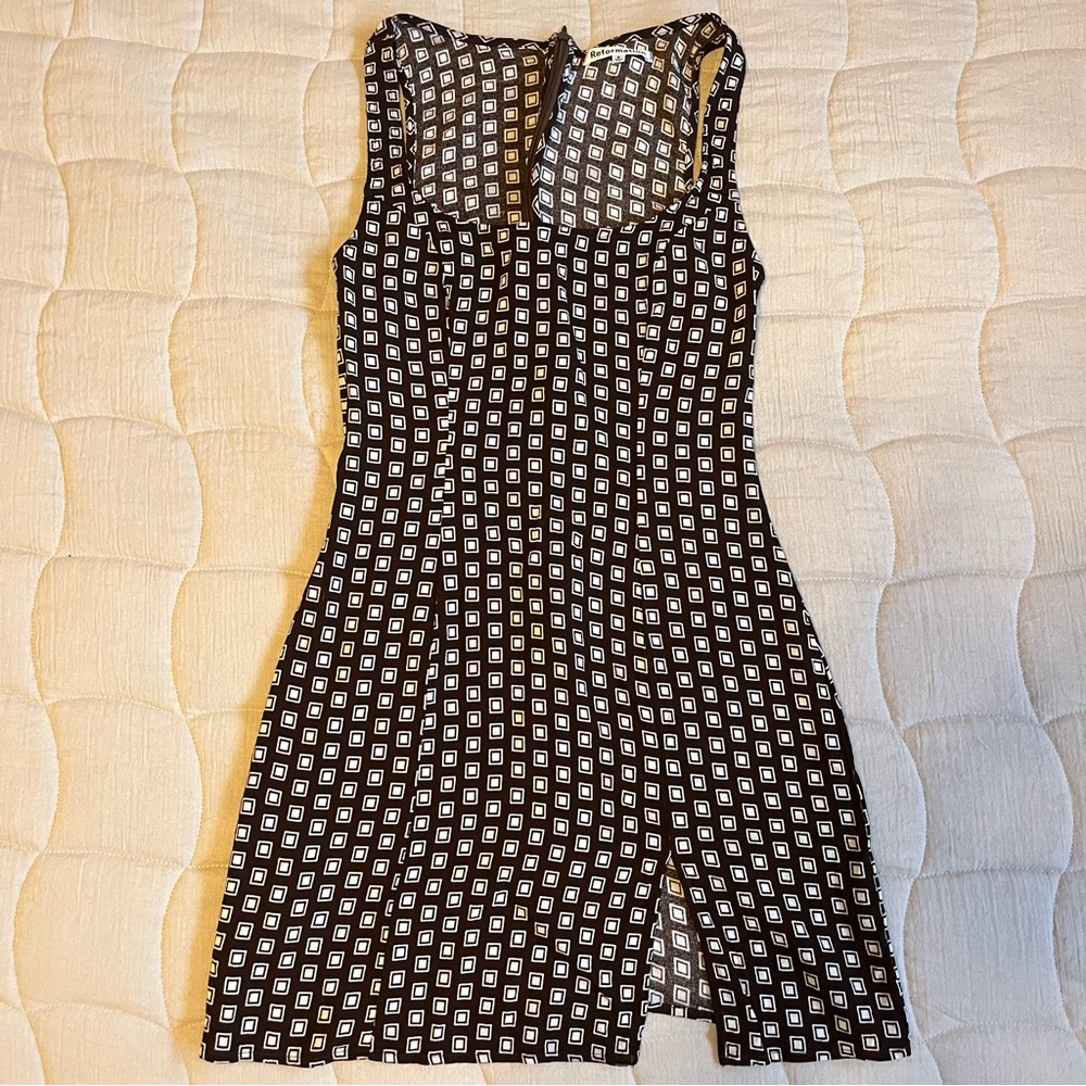 Reformation Black and White Mini Dress